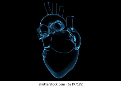 Human Heart (3D Xray Blue Transparent)