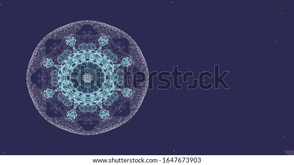Human immune system virus in a circle across\
a starry\
background.