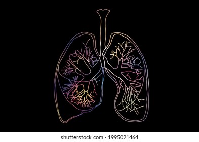 Human Lung. Lung Damage From The Corona Virus Covid 19. The Technology Concept.