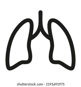 Human Lung Line Icon. Lungs Outline Illustration