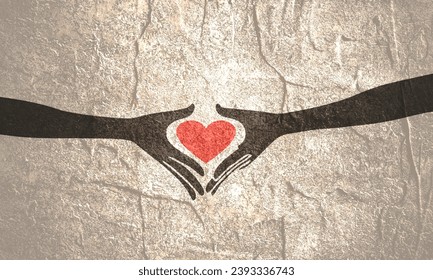 Human making hands in heart shape. Heart health insurance,social responsibility, gratitude,donation and happy charity volunteer concept. World heart day and Valentines day background - Powered by Shutterstock