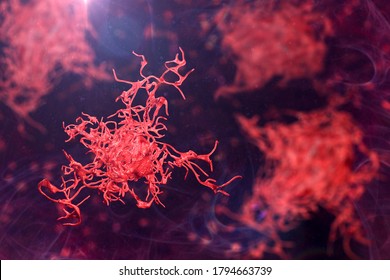 Human parasitic amoeba with pseudopodia, 3D illustration Stock Illustration