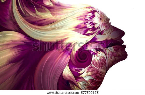 Human Profiles Executed Surreal Painting Style Stock Illustration 577500193