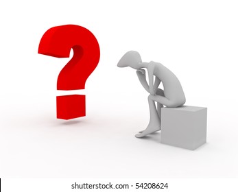 Red Question Mark On White Background Stock Illustration 97154696