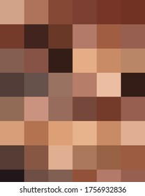 Human Race Skin Tones Pixel Squares and diversity color palette