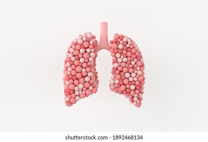 Human Respiratory System Anatomy Concept. Healthy Lungs. World Tuberculosis Day, Lung Cancer Day. 3d Rendering