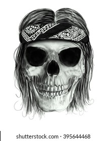 Human skull illustration.T-shirt Graphics