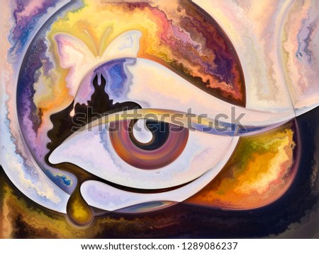 Human Texture series. Composition of  human face, rich colors, organic textures, flowing curves for projects on inner world, mind, soul and Nature