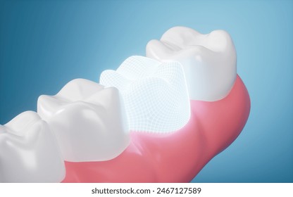Human tooth model, white teeth, even teeth model, 3d rendering. 3d illustration.