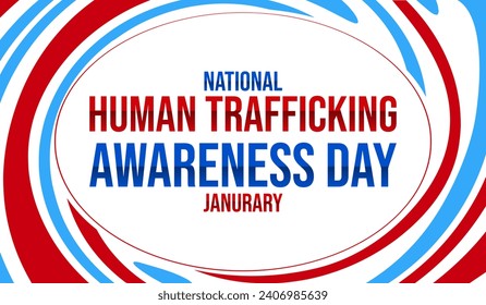 human trafficking awareness day with blue border design. Human rights and trafficking awareness concept. National Human Trafficking awareness Day on 11 January - Powered by Shutterstock