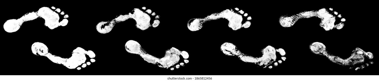 Human White Footprints Way Black Background Stock Illustration Shutterstock