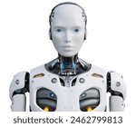 Humanlike robot cyborg. 3D illustration