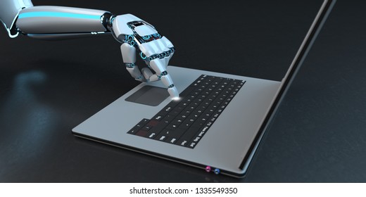 Hand Ai Ki Robot Using Keyboard Stock Photo (Edit Now) 1758238358