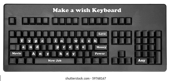 Humorous Make a wish computer keyboard
