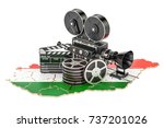 Hungarian cinematography, film industry concept. 3D rendering isolated on white background