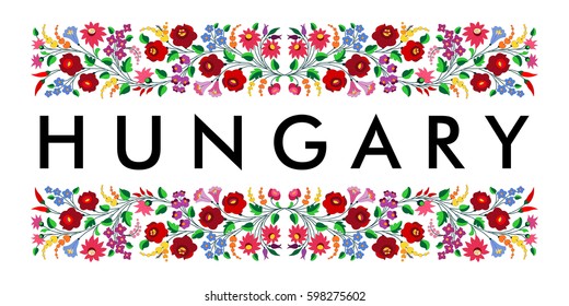 Hungary Country Symbol Name Text Folk Motif Traditional