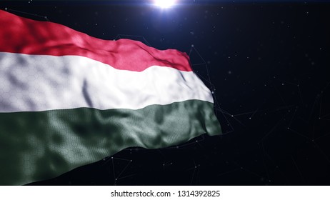 Hungary modern flag 3d render