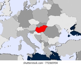 Hungary Red On Political Map Transparent Stock Illustration 772365934 ...