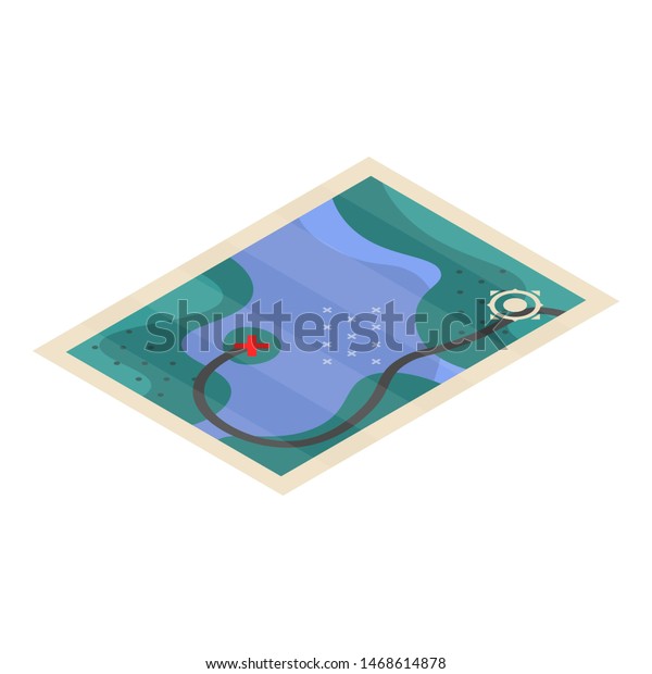 Hunter map icon. Isometric of hunter map\
icon for web design isolated on white\
background