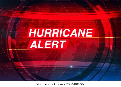 Hurricane Alert Concept Abstract Background With Red Alarming Color And World Map. Cyclone And Weather Alert Concept Backdrop