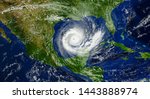 Hurricane approaching the US coast .Elements of this image are furnished by Nasa.3d illustration