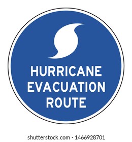 Hurricane Evacuation Route Road Sign 