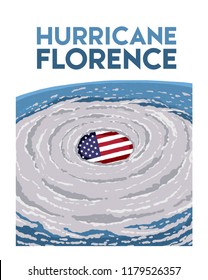 Hurricane Florence On U.S Flag