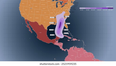 hurricane Helene expected path way. wind speed statistics.Hurricane helene approaching the Gulf of Mexico.