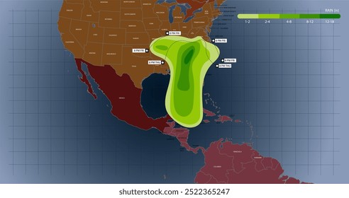 Hurricane Helene expected path way. rain intensity statistics. Hurricane Helene approaching the Gulf of Mexico.