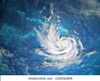 Hurricane Lane from space. 3D illustration. Elements of this image furnished by NASA.