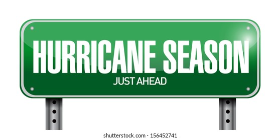 Hurricane Season Just Ahead Road Illustration Design Over A White Background