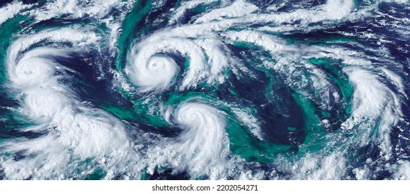 A Hurricane Storm Forming Above The Sea, Natural Disaster Concept, 3d Render