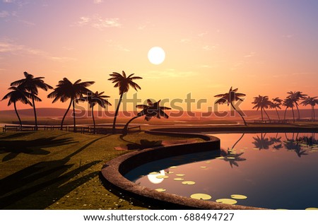 The hut on the beach.,3d render