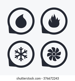 Hvac Icons Heating Ventilating Air Conditioning Stock Vector (Royalty ...