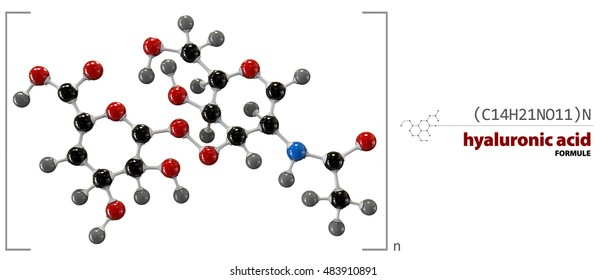 Hyaluronic Acid Chemical Formula, Molecule Structure, Medical  Illustration.