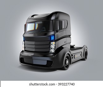 Hybrid Electric Truck Isolated On Gray Background. Clipping Path Available.