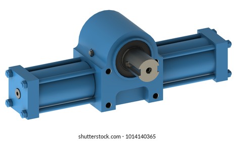 Hydraulic Actuator (drive), 3D Rendering