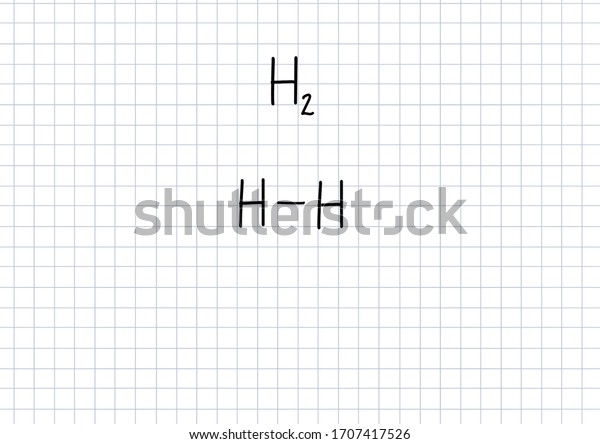 Hydrogen Gas Formula Handwritten Chemical Formula Stock Illustration 1707417526