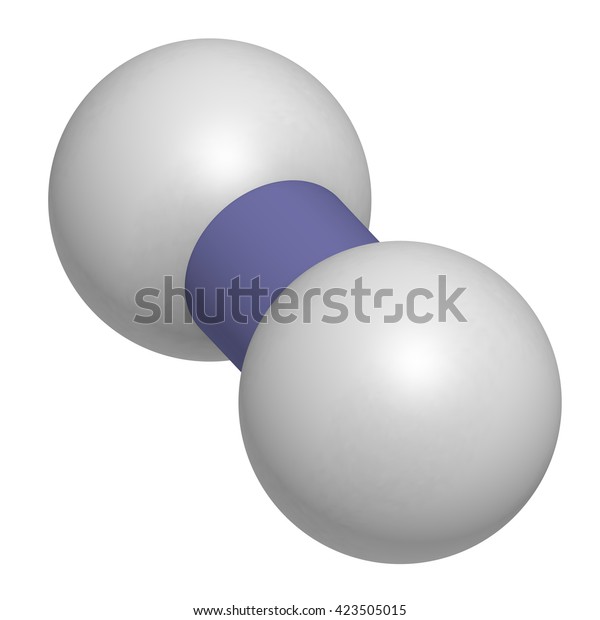 Hydrogen Gas H2 Molecule 3d Rendering Stock Illustration 423505015