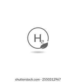 Hydrogen H2 symbol icon with shadow - Powered by Shutterstock