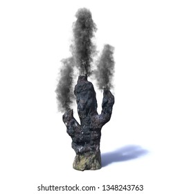 Hydrothermal Vent, Black Smoker (3d Rendering Isolated On White Background)