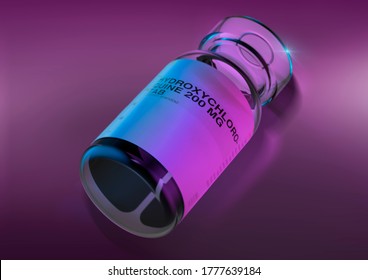 Hydroxy Chloroquine Bottle 200 Mg 3D Illustration