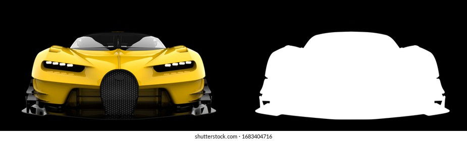 Hyper car close-up scene isolated on background. Ideal for large publications or printing. 3d rendering - illustration