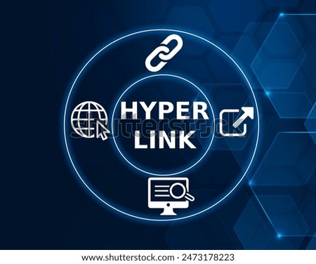 hyper link concept, An area on a Web page that, when clicked on with a mouse, will transport the user to another Web page.