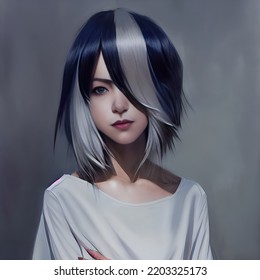 Hyper Realistic Illustration Beautiful Female Anime Character Figure 