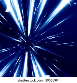 Hyper Space On A Dark Blue Background