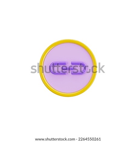 Hyperlink and attachment 3d icon and symbol in white background. Modern and minimalistic design. 3D Rendered Illustration.