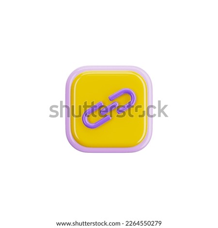 Hyperlink and attachment 3d icon and symbol in white background. Modern and minimalistic design. Colorful 3D Rendered Illustration.