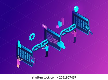Hyperlinks Between Websites - Inbound and Outbound Links - Concept