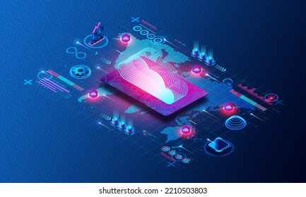 Hyperscale Computing Concept - Hyperscaler Providing Distributed Infrastructure that Can Quickly Accommodate an Increased Demand for Computing Resources - 3D Illustration